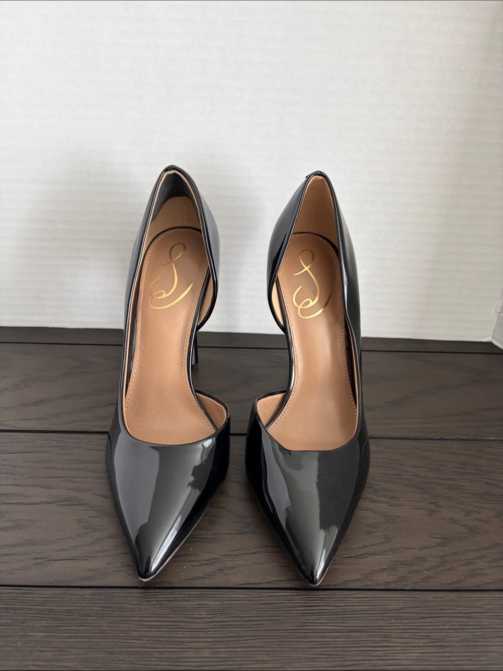 Sam Edelman Black Patent Pointed-Toe Pumps